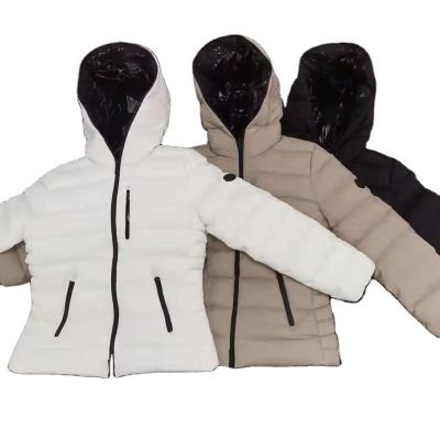 China Wholesale Brand New Women's Lightweight Letter Print Hooded Raincoats Down Jackets for sale