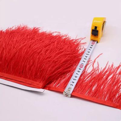 China Wholesale Ostrich Feather Ostrich Feather Fringe Ribbon Trim Tassel For Clothing for sale