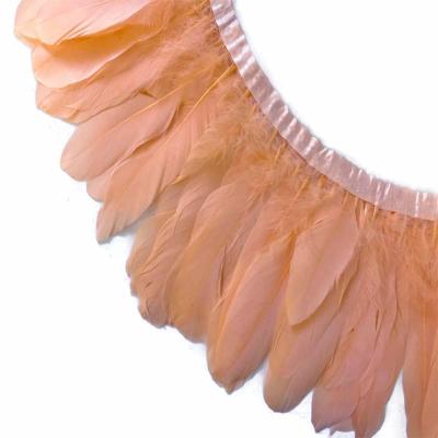 China Custom Goose Feather Color Goose Palette Trimmed Dyed Trimming / Feather Trim Fringe for sale