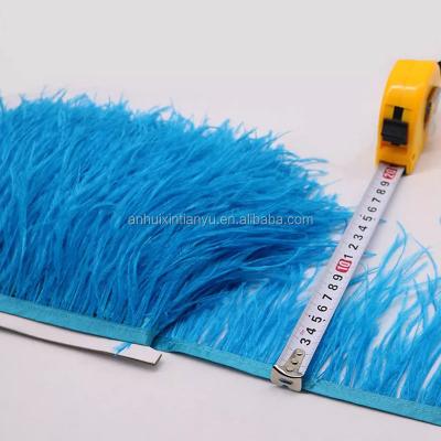 China Custom Color Ostrich Feather Lace And Layers Ostrich Feather Lace Fabric For Clothing for sale