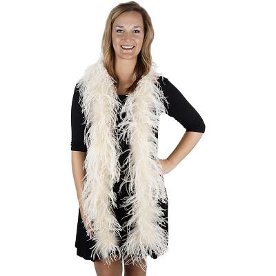 China Decorations Wholesale Bulk Curly White Ostrich Feather Boa 4 Ply for sale