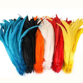 China Wedding wholesale dyed grayish 30-35cm carnival rooster feathers for sale