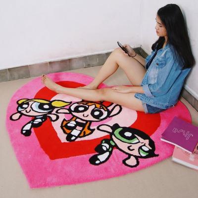 China Anti-Slip Fashion Irregular Pattern Carpet Custom Handmade Logo Rug Door Mat Custom Die Cut Mat for sale