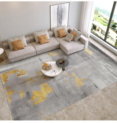 China Stain Resistant Chinese Gold Polypropylene Area Rug Modern Abstract Floor Living Room Rugs for sale