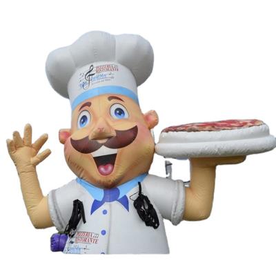 China PVC tarpaulin/oxford cloth/optional waterproofed inflatable advdertising pizza cook man cartoon big mascot for sale