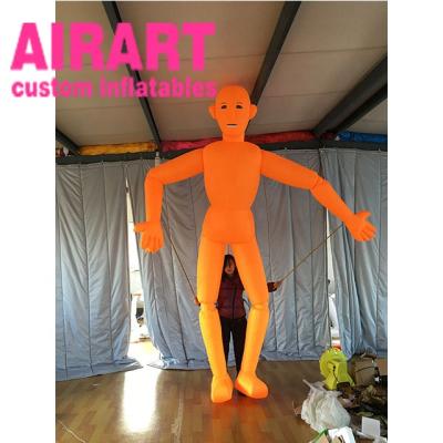 China PVC tarpaulin cloth/420D Oxford clothes advertising inflatable orange color led lighting puppet balloon for sale