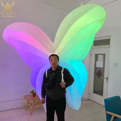 China PVC Tarpaulin/Oxford Cloth/Optional Inflatable Wings Costume, Dreamlike Lights Walking Butterfly Costume For Outdoor Parade for sale