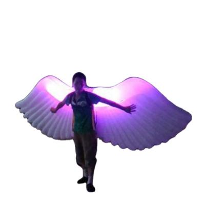 China Optional PVC Tarpaulin / Oxford Cloth / Inflatable Stage Wings Costume Dancer Props For Adults Led Lighting Wings Costume Performance Show for sale