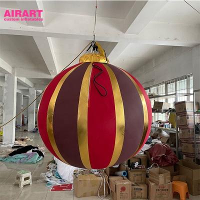 China PVC tarpaulin cloth/420D Oxford clothes Christmas pattern decorative inflatable printing lantern balloon for sale