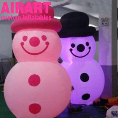 China PVC Tarpaulin/Oxford Cloth/Optional Soft Inflatable Fat Snowman Cartoon Character, Giant Inflatable Snow Man For Christmas Night Light for sale