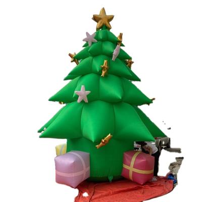 China Oxford Cloth Green Inflatable Tree Decorations Christmas Inflatable Gift Boxes Embellished With Christmas Gift for sale