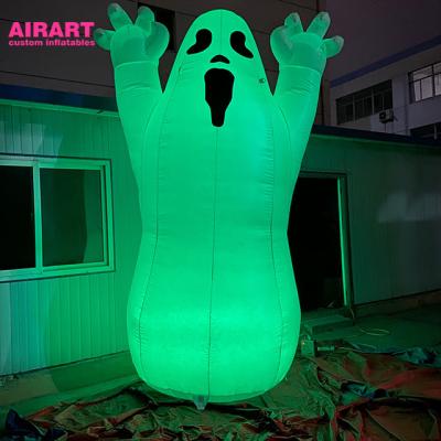 China Inflatable Halloween Party White Ghost With RGB LED Light For Holiday Decoration for sale