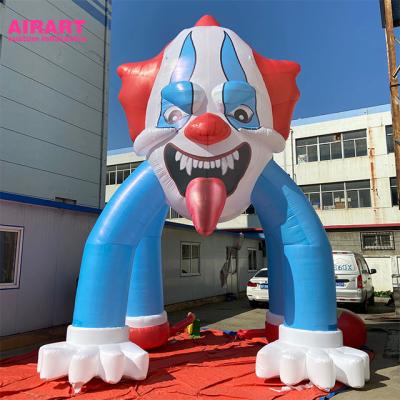 China Custom Inflatable Party Holiday Decoration, Giant Inflatable Evil Clown Head For Halloween Clown Circus Decor for sale