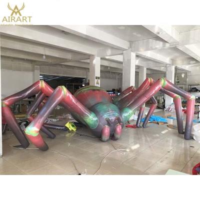 China 420D Oxford Cloth Colorful Inflatable Spider Decoration Giant Inflatable Halloween Spiders For Halloween Party for sale