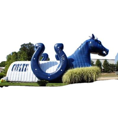 China PVC Tarpaulin/Oxford Cloth Inflatable Sport Game Tunnel/Optional Big Packing Horse Mascot For Standing Event Decor for sale