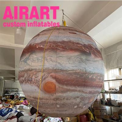 China PVC tarpaulin cloth/420D Oxford clothes customized inflatable blow planet to add light model balloon for sale