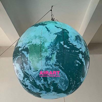 China PVC Tarpaulin / Fabric / Oxford Optio Lighting Hanging Decoration Inflatable Earth Balloon for sale