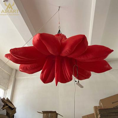 China 420D Oxford Clothes Hanging Inflatable Flower Inflatable Art Products For Wedding Decoration for sale