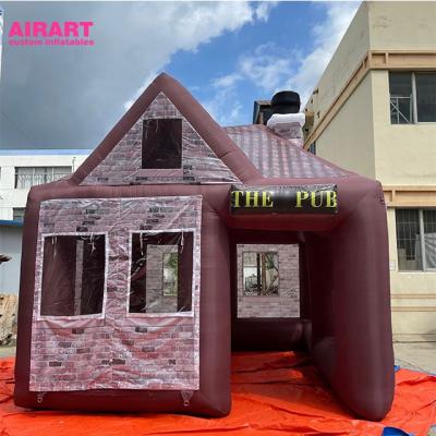 China PVC tarpaulin cloth/420D Oxford clothes huge inflatable street decoration add shade bar tent for sale