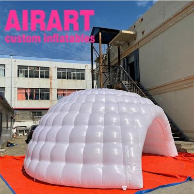 China PVC tarpaulin cloth/420D Oxford clothes outdoor Christmas decorate inflatable add shade led snow tent for sale