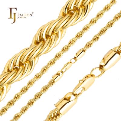 China CLASSIQUE 14110086 FJ Fallon Fashion Jewelry Classic French Rope Chain Plated in 18K Gold Brass Based for sale