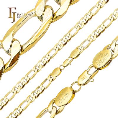 China CLASSIQUE 14100101 FJ Fallon Fashion Jewelry Classic Italian Style Figaro Link Chain Plated in 18K Gold Brass Based for sale