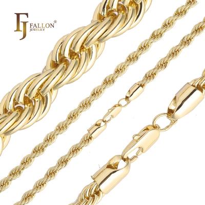 China CLASSIQUE 54100050 FJ Fallon Fashion Jewelry Classic French Rope Chain Plated in 14K Gold Brass Based for sale