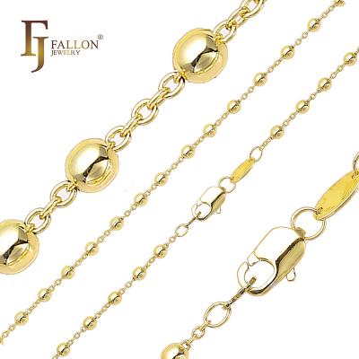 China CLASSIC 54100014 FJ Fallon Fashion Jewelry Cable Link Beads Chain Plated in 14K Gold Brass Based for sale