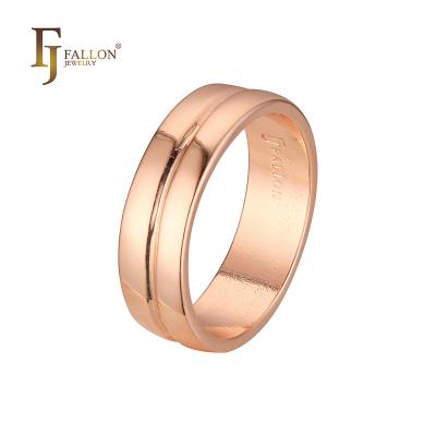 China F83100085 FJ Fallon Fashion Jewelry CLASSIC Band Wedding Rings Double Plated in 14K Gold, Rose Gold Brass Based for sale