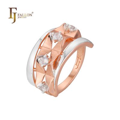 China F93202486 FJ Fallon Fashion Jewelry CLASSIC Rings Rose Gold Two Tone Brass Plated Based for sale