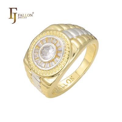 China Z53210187 FJ Fallon Fashion Jewelry Men's Rings CLASSIQUE Plated in 14K Gold Two Tone Brass Based for sale