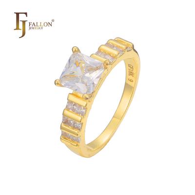 China CLASSIC 13200039 FJ Fallon Fashion Jewelry Solitaire Stackacble Rings Plated in 18K Gold Brass Based for sale