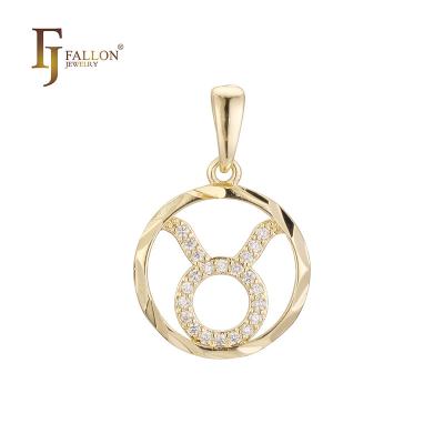 China Taurus CLASSIC 56200554-01 FJ Fallon Fashion Jewelry Zodiac Pendant Sign Plated in 14K Gold Brass Based for sale