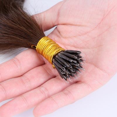 China TopElles Ring Hair Extensions Nano Bead Silky Straight Nano Remy Hair Microlink Hair Extensions for sale