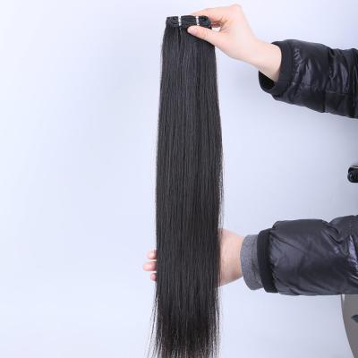 China TopElles Silky Straight Hair Weft Extensions Flat Weft Extensions 22inches Flat Weft Natural Color for sale