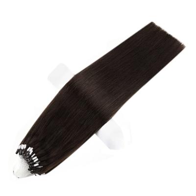 China TopElles Ring Hair Extension 2# Color Virgin Brazilian Hair Micro Straight Silky Straight Hair 12A Unprocessed Hair for sale