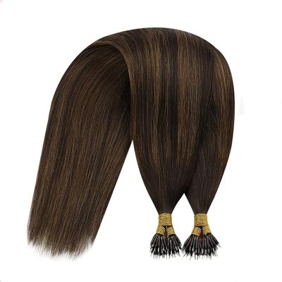 China TopElles Silky Straight Silky Straight Keratin Ring Hair Extensions 12A Grade Virgin Hair 2TP2/6# Nano Color for sale