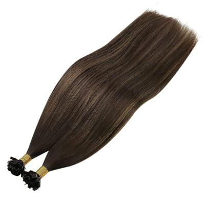 China 100% Virgin Hair Bundles Balayage Hair 100% Pre-bonded TopElles Tip Hair Extension Double Color Flat Drawn Hair for sale