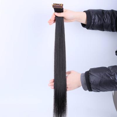 China TopElles High Quality 6D Hair Extensions New Products 6D Virgin Silk Straight Hair Extensions Hair Extensions for sale