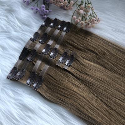 China Silky Straight Drop Shipping PU Skin Clip In Hair Extension Raw Remy Blonde Color Seanless Hair Clip In Extension for sale