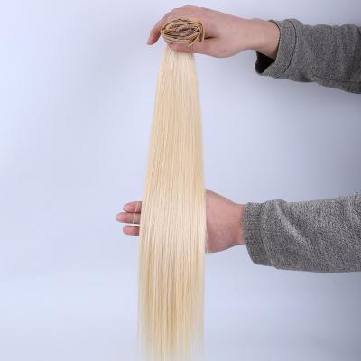 China TopElles 100% Silk PU Silk Wholesale Natural Indian Straight Indian Clip On Hair Extensions Clip In Hair Extension for sale