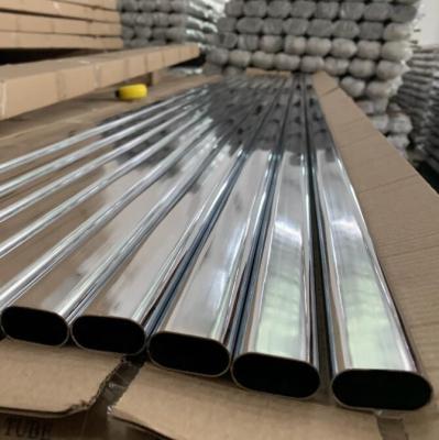 China CTK Null Oval Tube Chrome Plated Hollow Metal For Human Furniture For Cabinet 3 Meters Mirror / 15x30mm High Quality Polished Steel for sale