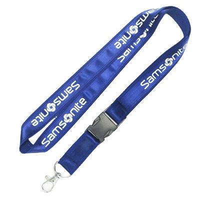 China Double Layer Satin Environmental Friendly Lanyards With Logo ID Badge Neck Lanyard Keychain Strap Custom Printed Polyester for sale