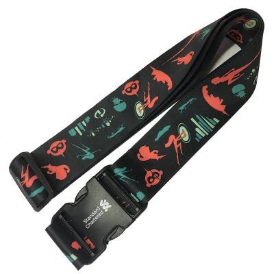 China New Product Environmental Friendly Custom Made Polyester Luggage Strap Adjustable Belt With Password Lock for sale