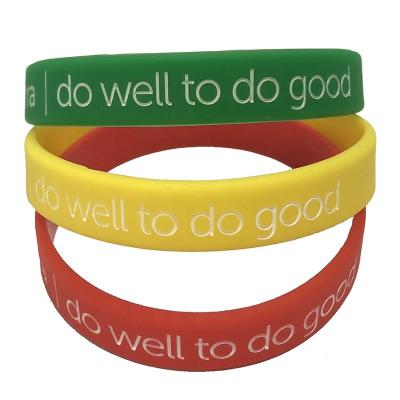 China Professional Customized Eco-friendly Silicone Wristband Manufacturer Debossed Printer Rubber Sport Wristband for Event for sale