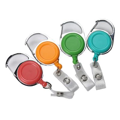 China Environmental Friendly Badge Reel Carabineer Badge Reel ID Yo-Yo Custom Logo Around Retractable Badge Reel for sale