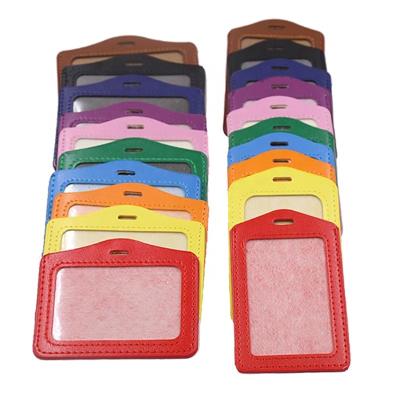 China Good quality environmental friendly price cheap vertical and horizontal PU leather id card holder for sale