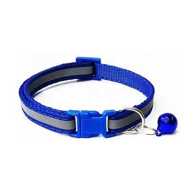 China Safety PP Tag Cat Collar Breakaway Buckle Cats Reflective Reflective Collar With Bell for sale