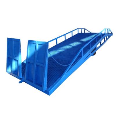 China Easy Operation 6t 8t 10t Capacity Dock Ramp Warehouse Loading Yard Movable Container Ramp Adjustable Dock Ramp With Support Legs for sale