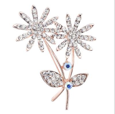 China Alloy/Hot Selling Copper Stainless Steel Women/Wedding Crystal Brooches Pins for sale